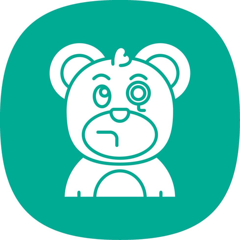 Monocle Glyph Curve Icon vector