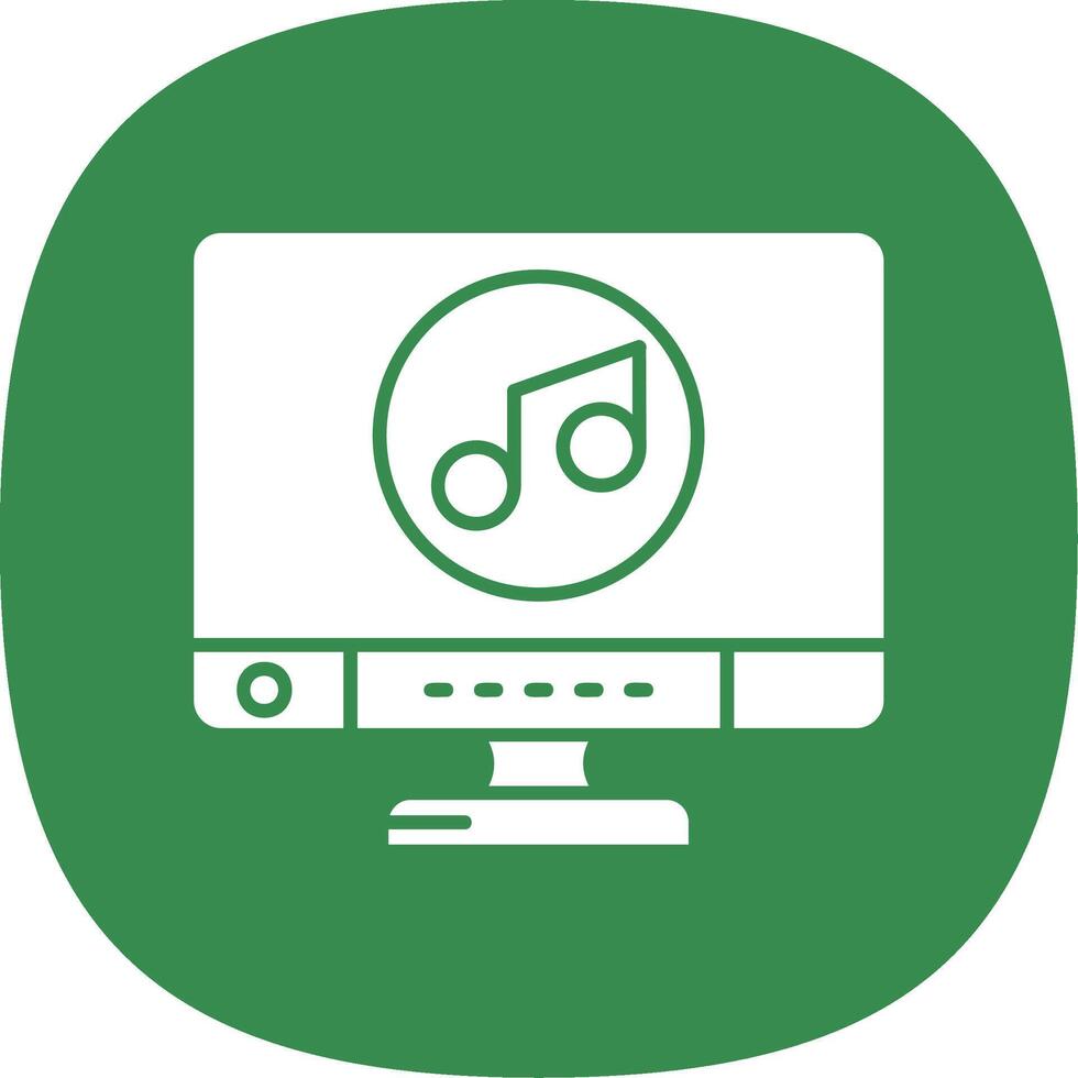 Music Glyph Curve Icon vector