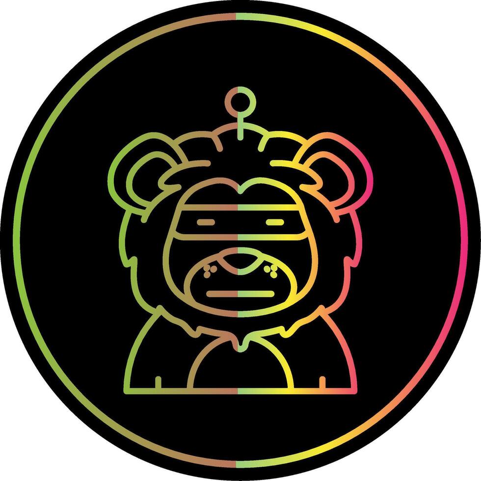 Robot Line Gradient Due Color Icon vector
