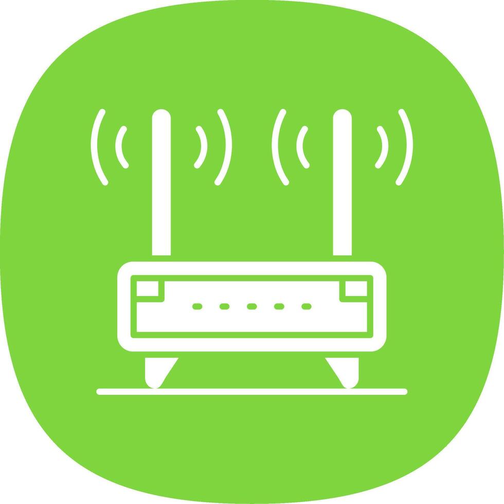 Router Glyph Curve Icon vector