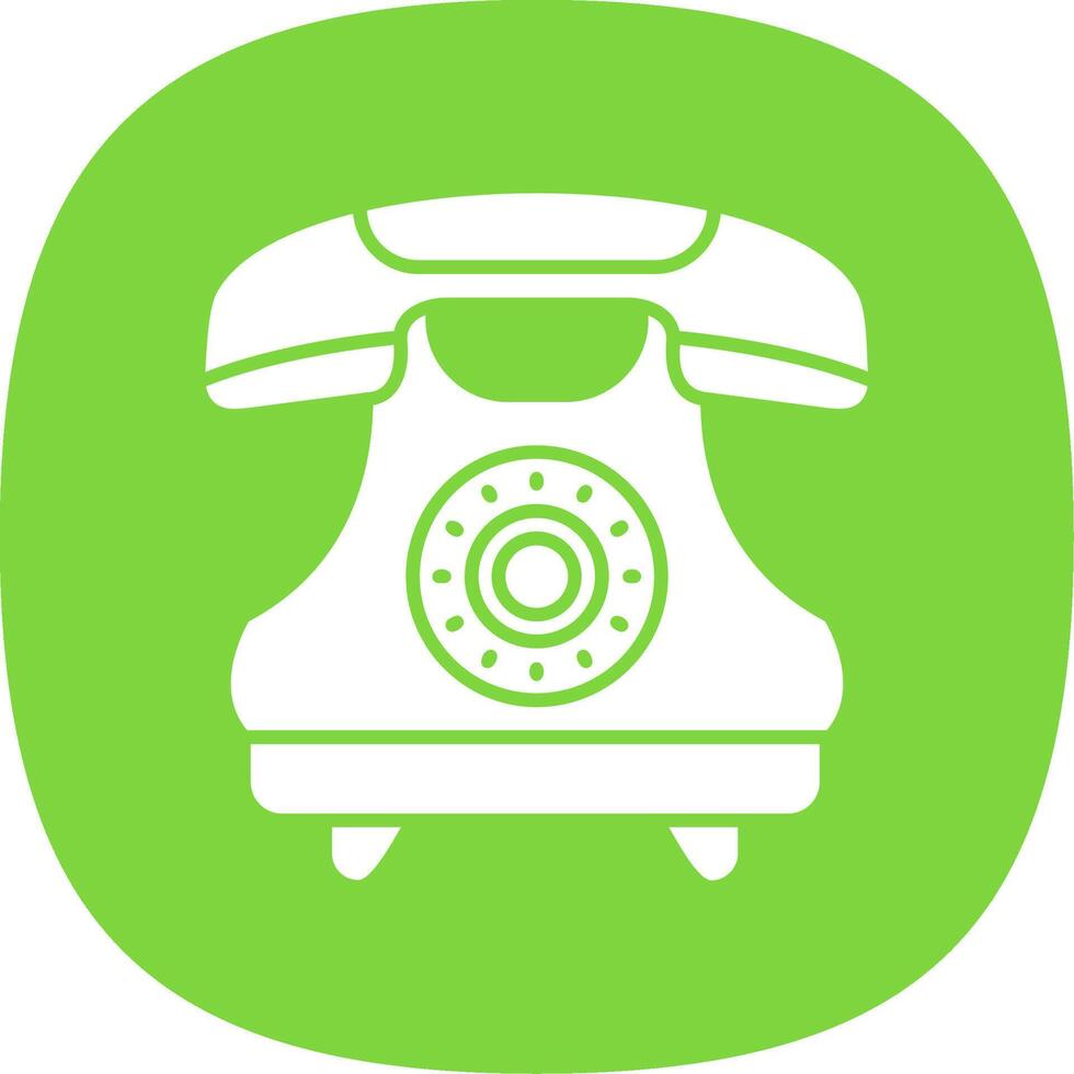 Telephone Glyph Curve Icon vector