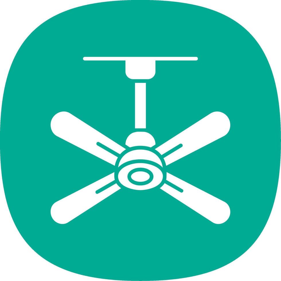 Fan Glyph Curve Icon vector