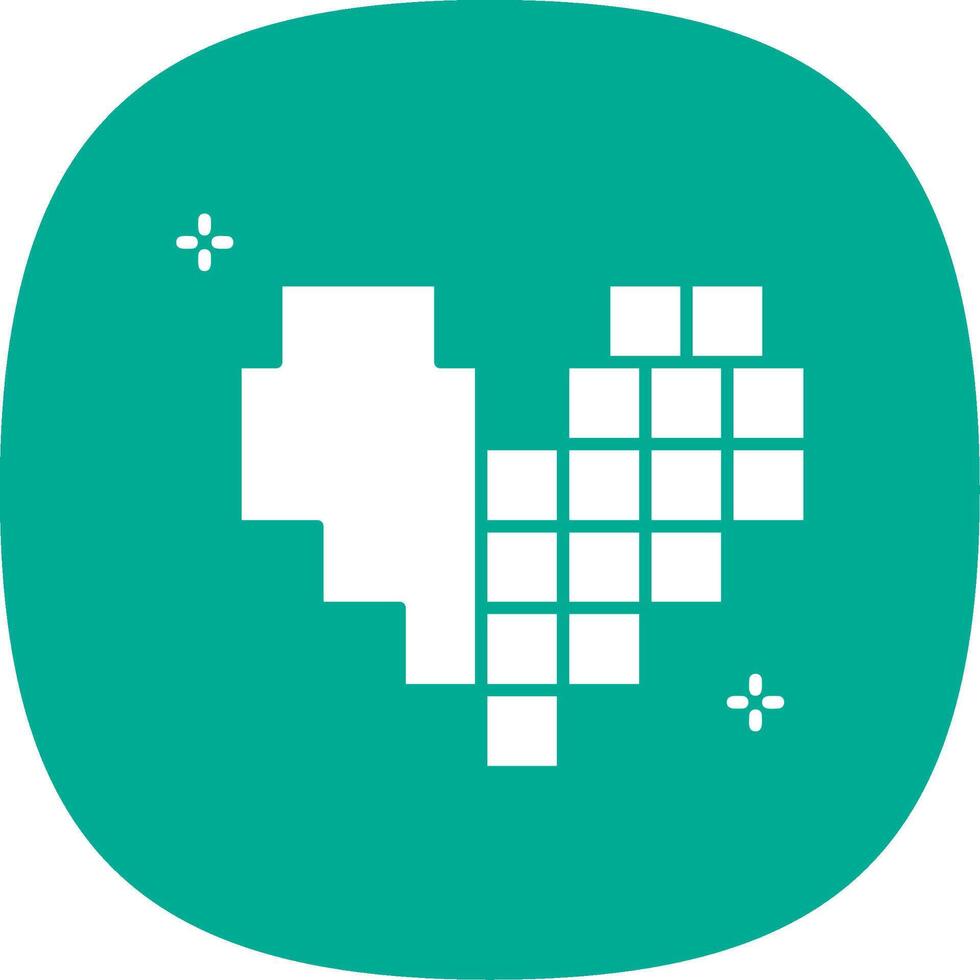 Pixel Glyph Curve Icon vector