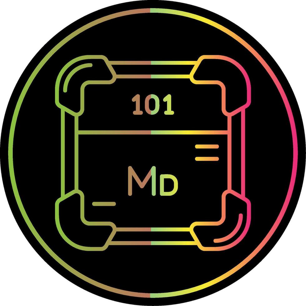Mendelevium Line Gradient Due Color Icon vector