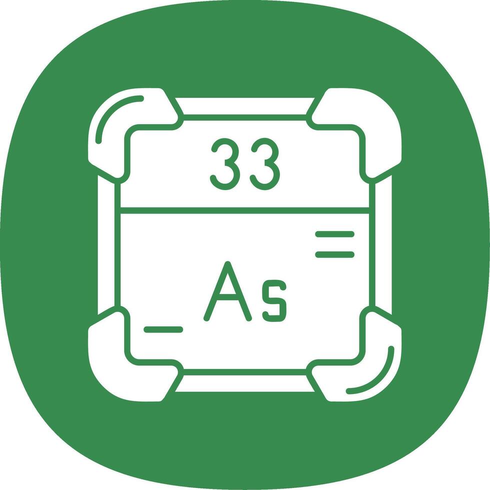 Arsenic Glyph Curve Icon vector