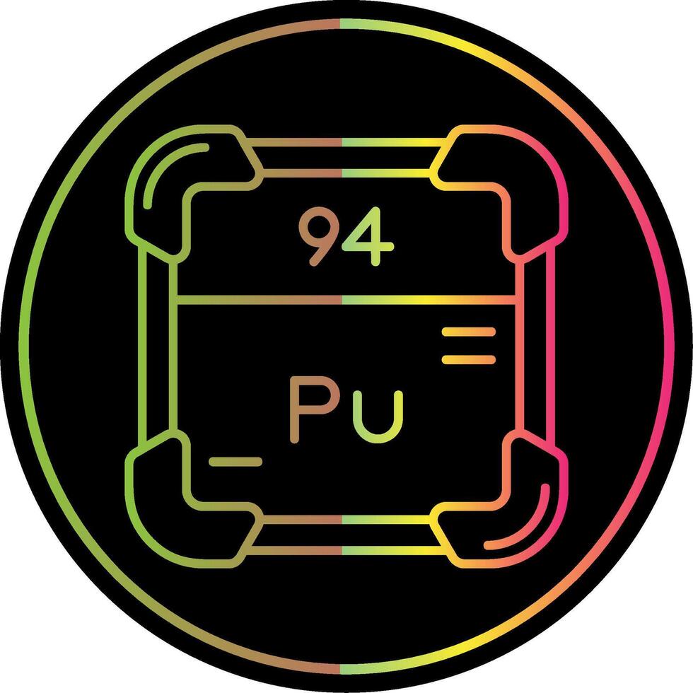 Plutonium Line Gradient Due Color Icon vector