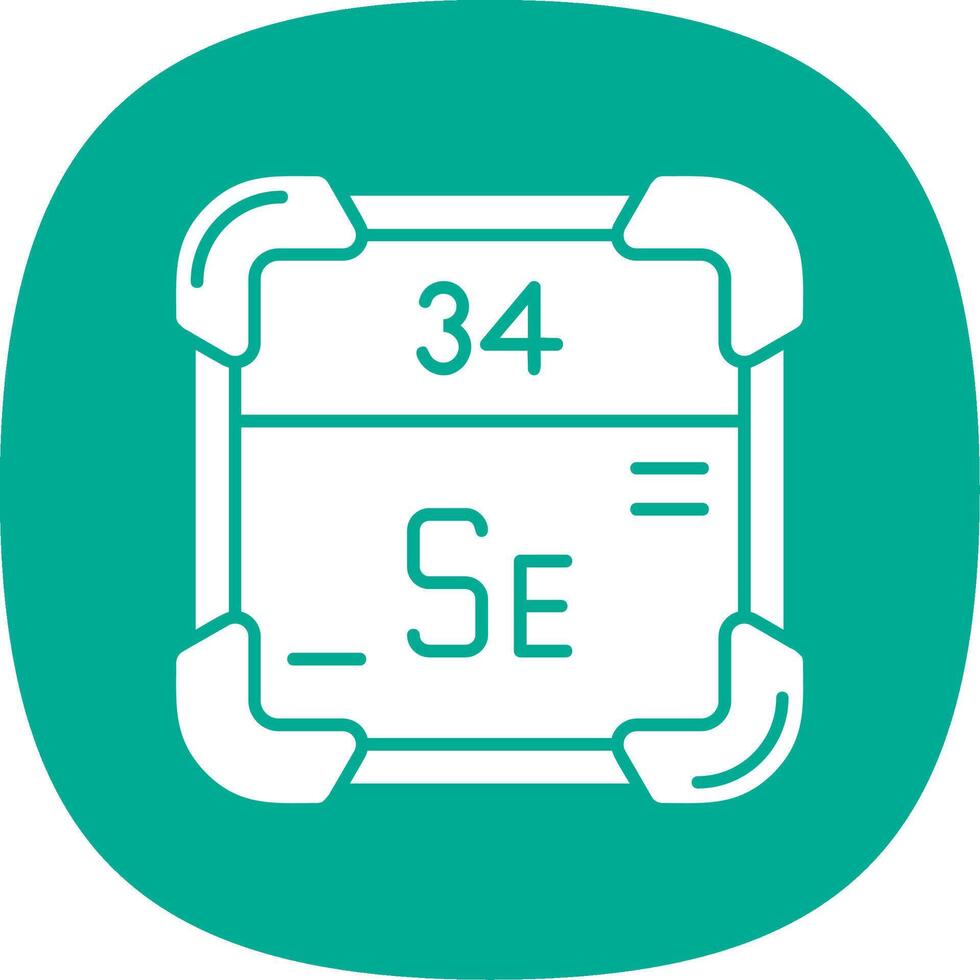 Selenium Glyph Curve Icon vector