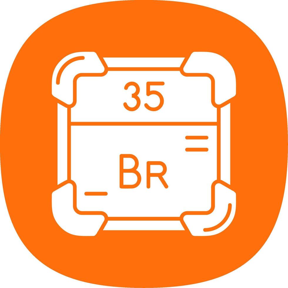 Bromine Glyph Curve Icon vector