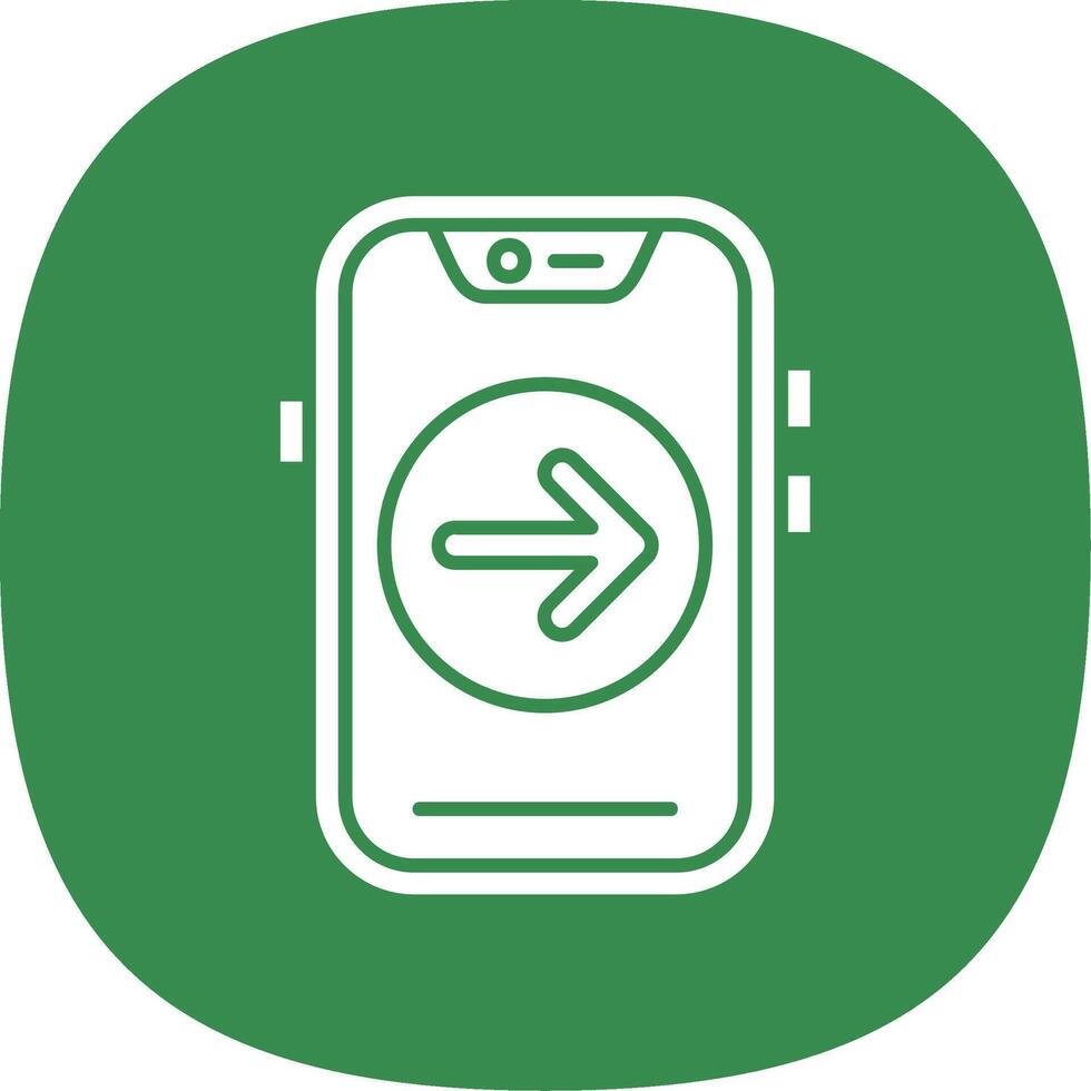 Forward Glyph Curve Icon vector