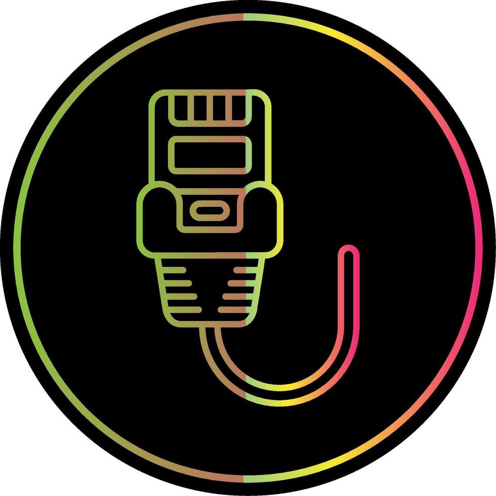 Ethernet Line Gradient Due Color Icon vector