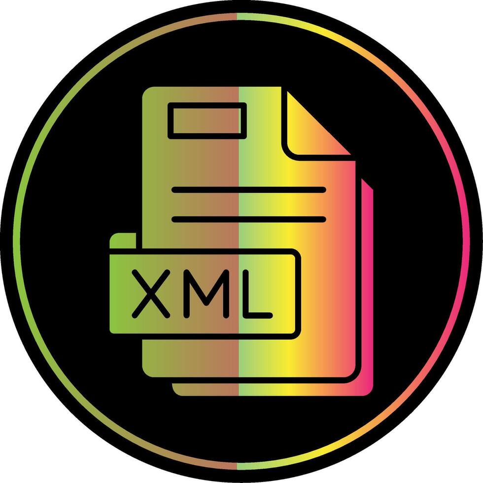 Xml Glyph Due Color Icon vector