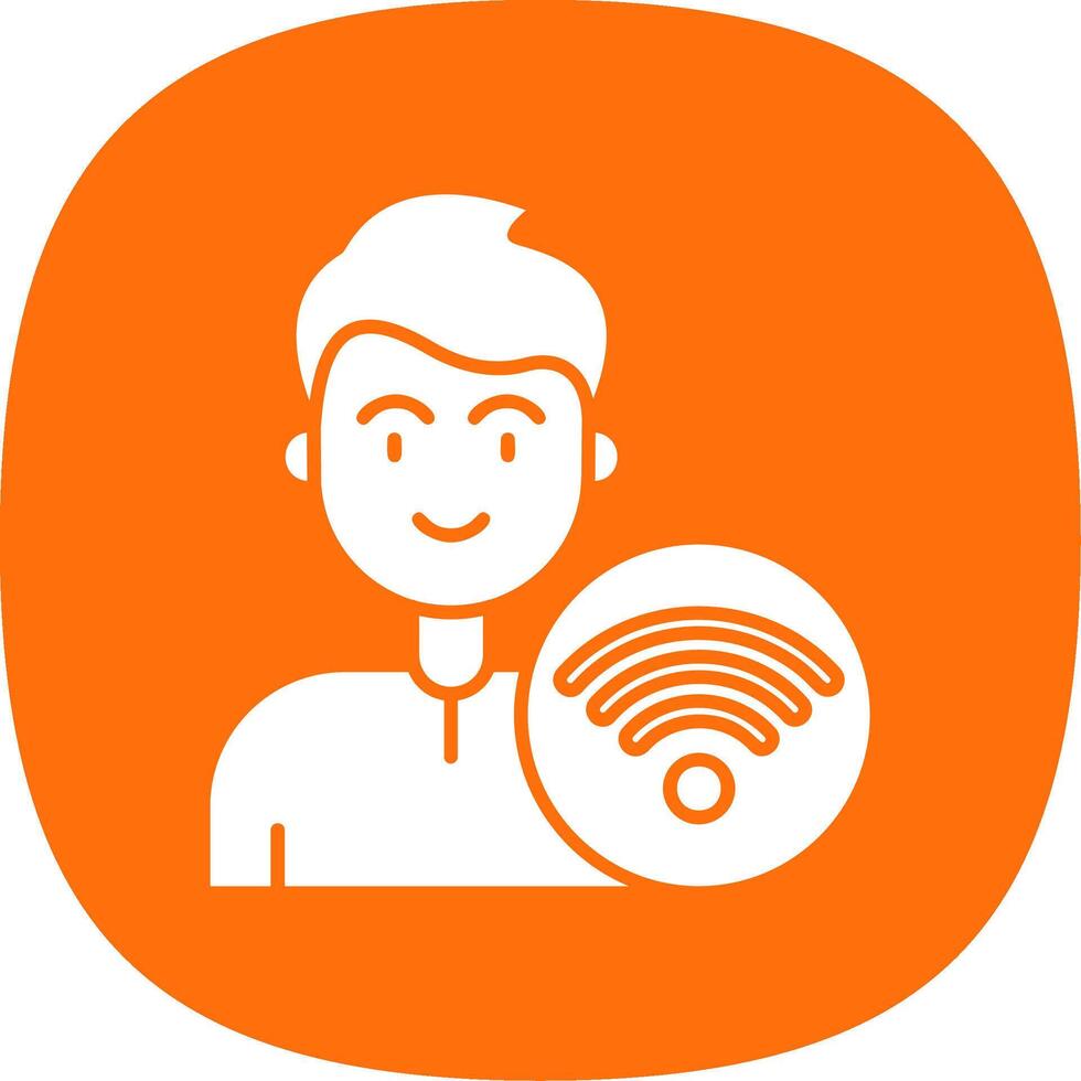 Wifi Glyph Curve Icon vector