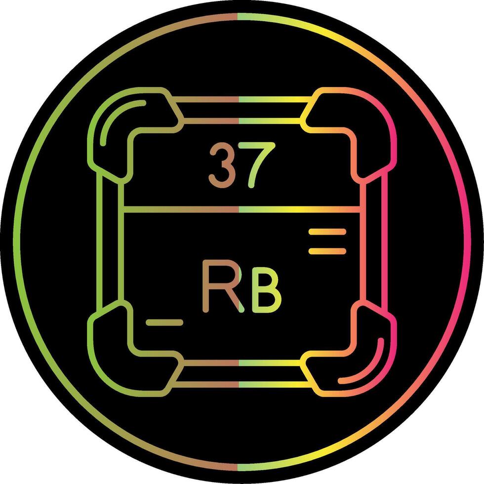 Rubidium Line Gradient Due Color Icon vector