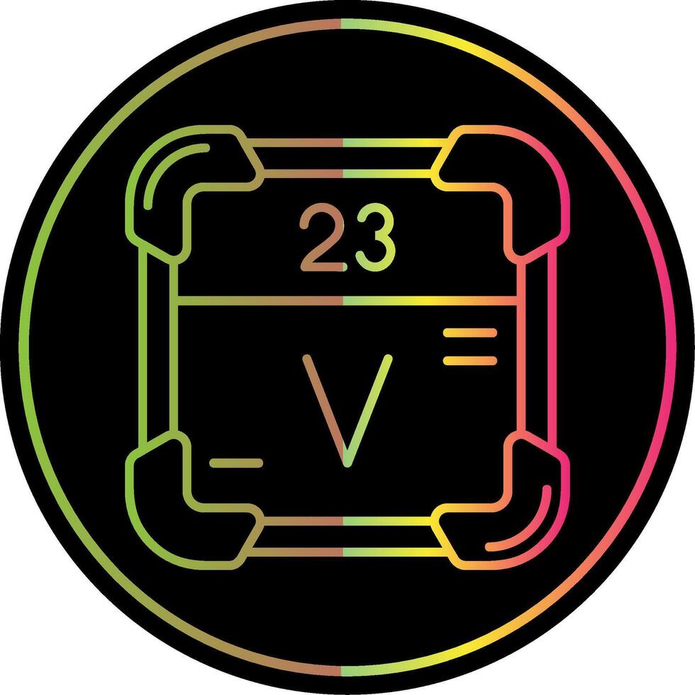 Vanadium Line Gradient Due Color Icon vector