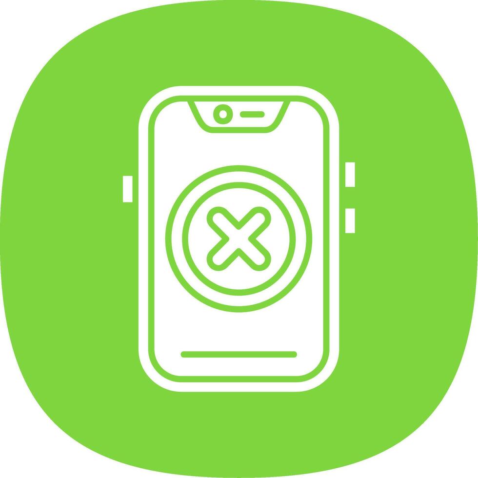 Cancel Glyph Curve Icon vector