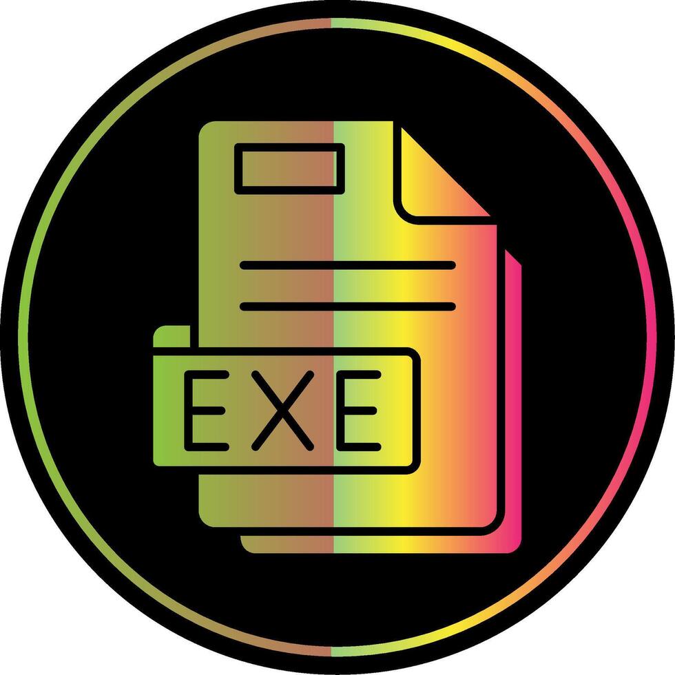 Exe Glyph Due Color Icon vector