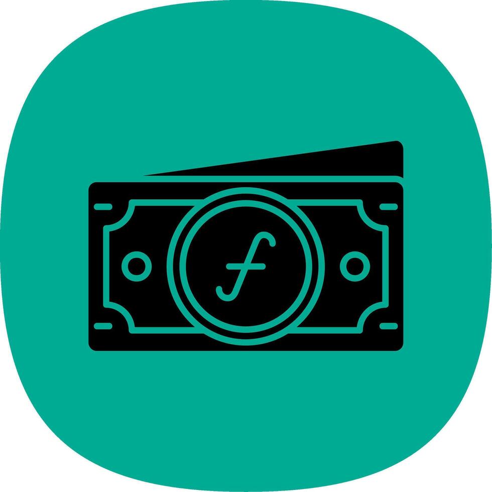 Guilder Glyph Curve Icon vector