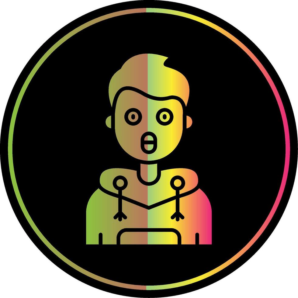 Surprised Glyph Due Color Icon vector