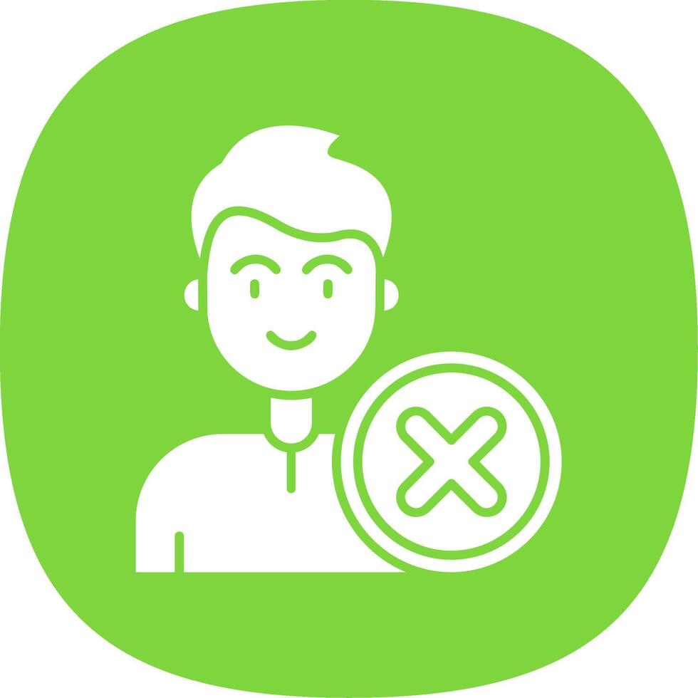 Cancel Glyph Curve Icon vector