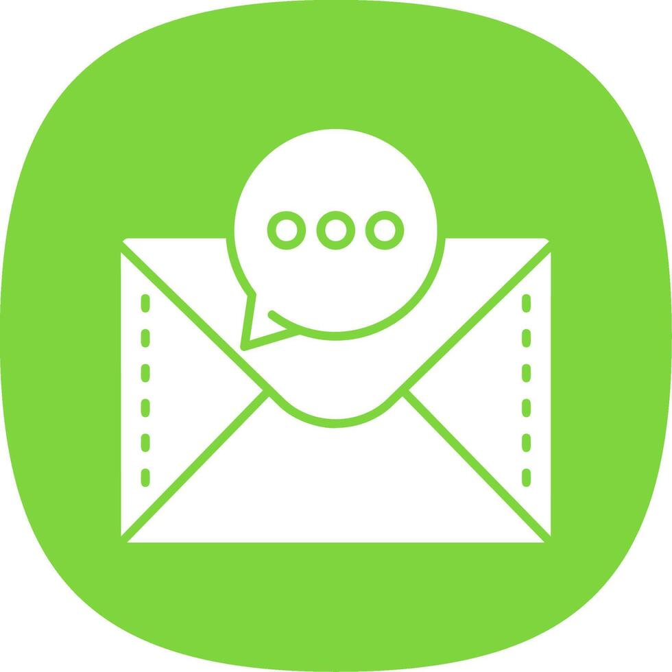 Chat Glyph Curve Icon vector