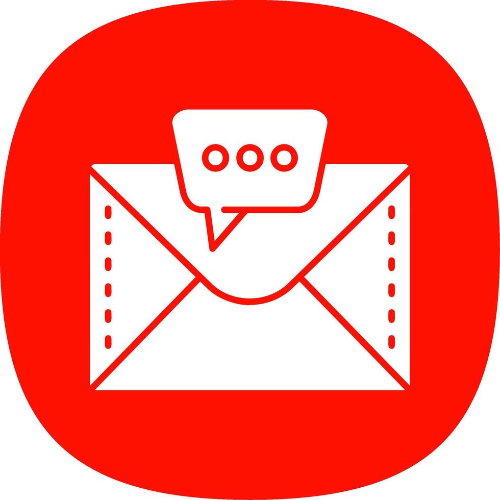 Chat Glyph Curve Icon vector