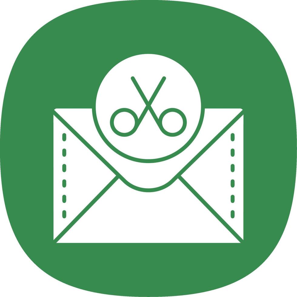 Scissor Glyph Curve Icon vector