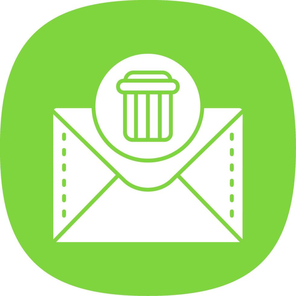 Dustbin Glyph Curve Icon vector