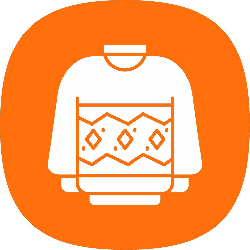Sweater Glyph Curve Icon vector