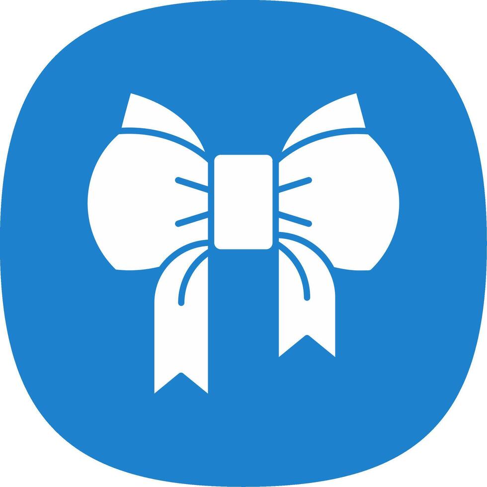 Ribbon Glyph Curve Icon vector