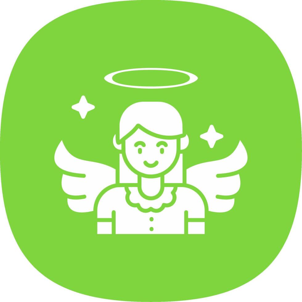 ángel glifo curva icono vector