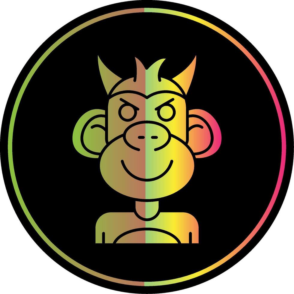 Demon Glyph Due Color Icon vector