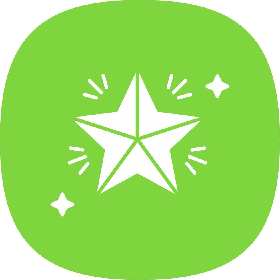 Star Glyph Curve Icon vector