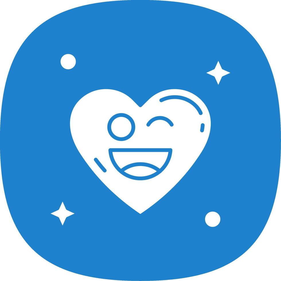 Wink Glyph Curve Icon vector