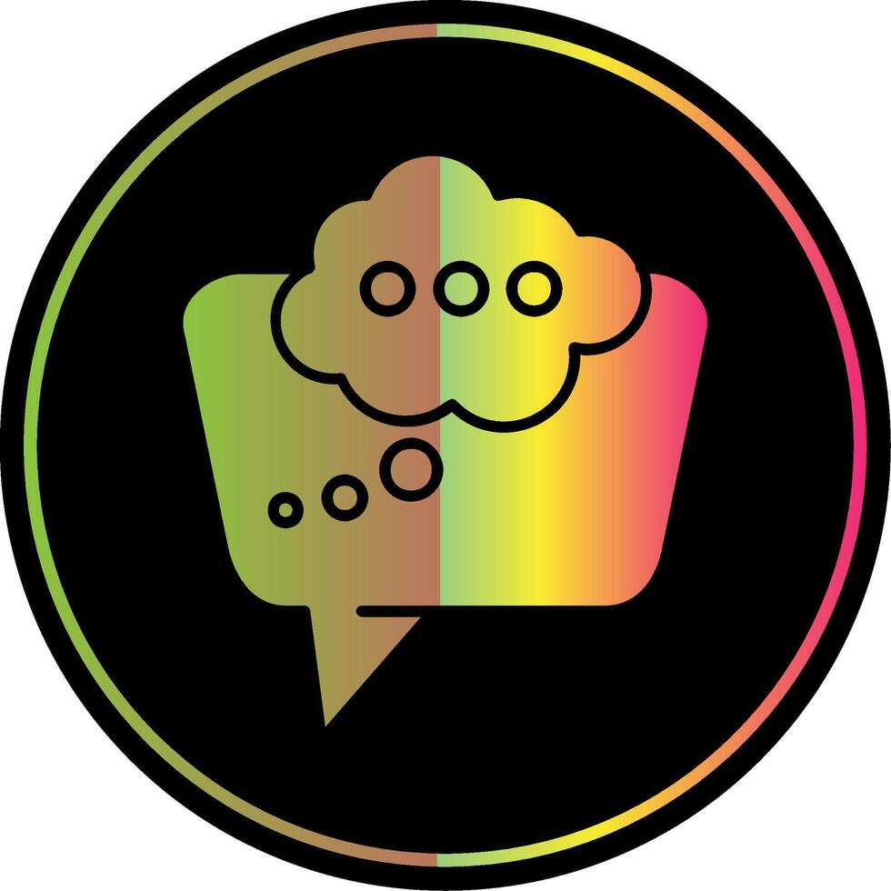 Thinking Glyph Due Color Icon vector