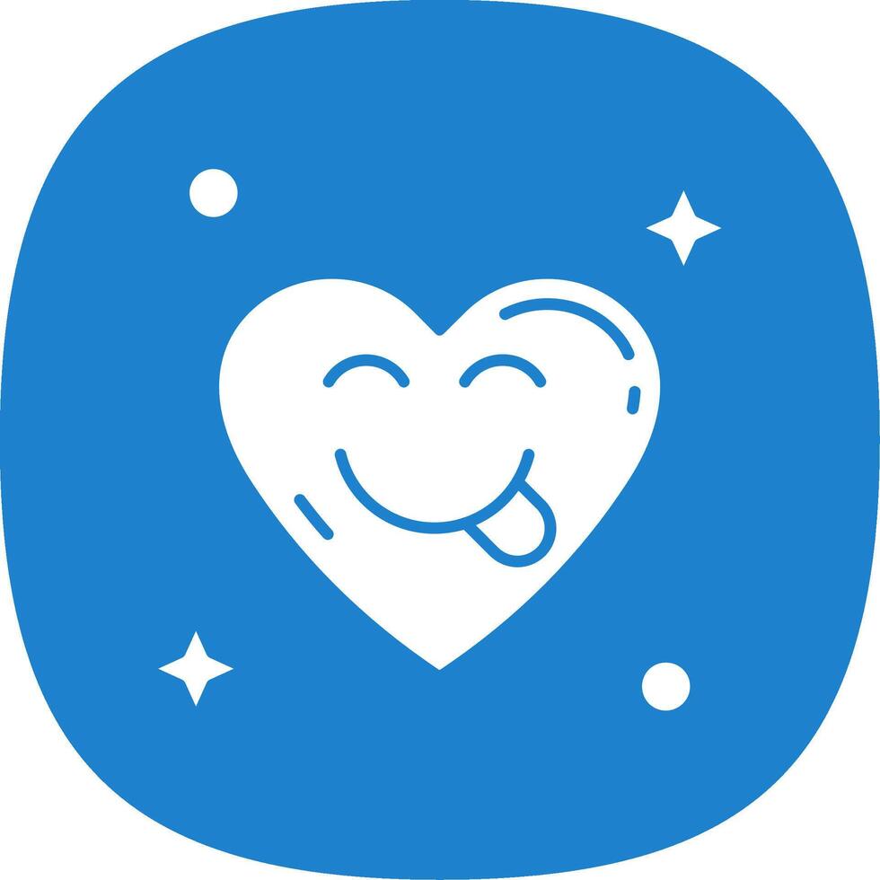 Tongue Glyph Curve Icon vector