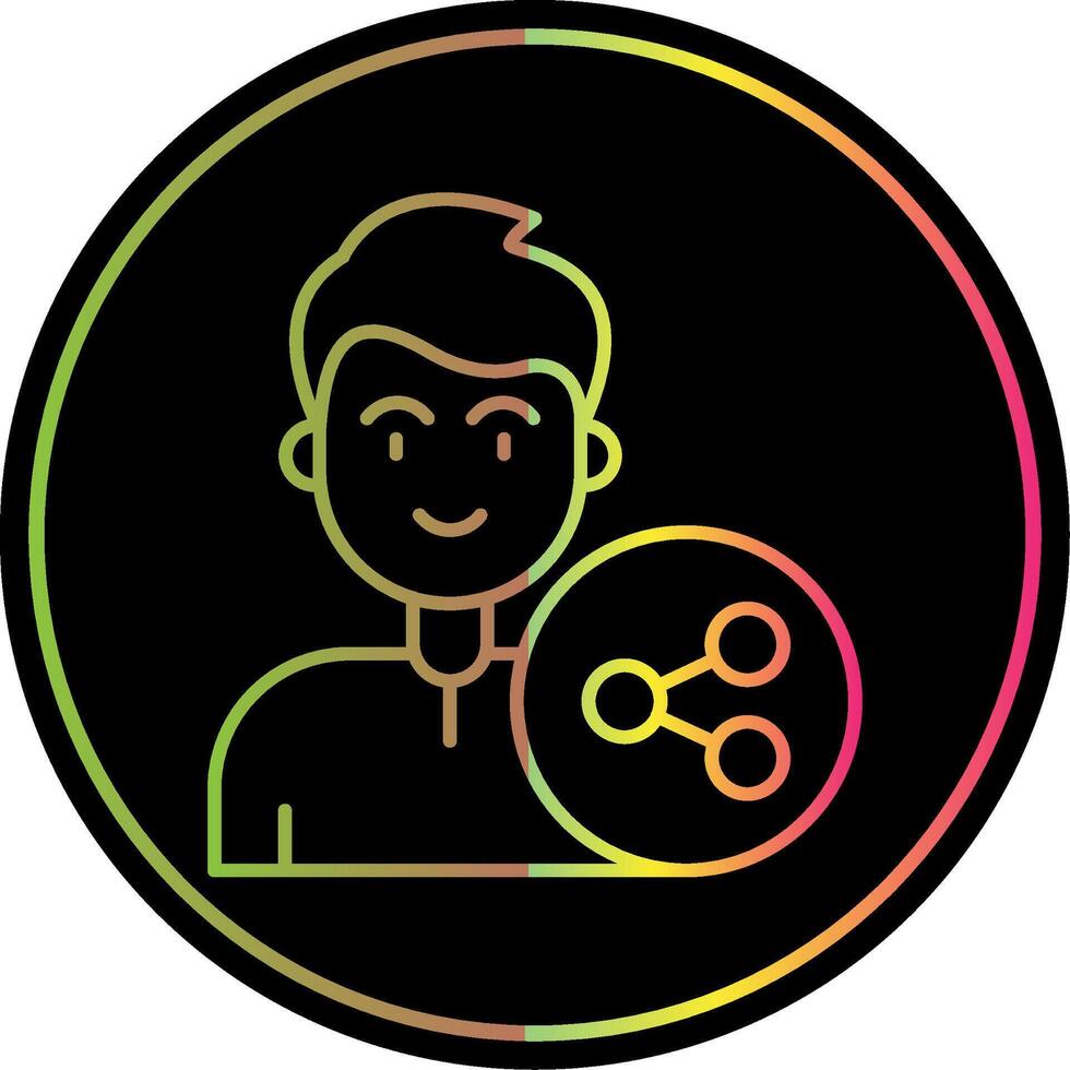 Share Line Gradient Due Color Icon vector