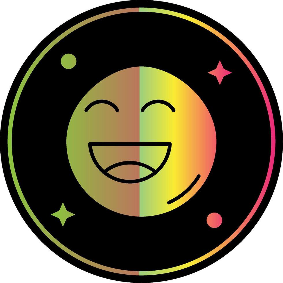 Happy Glyph Due Color Icon vector