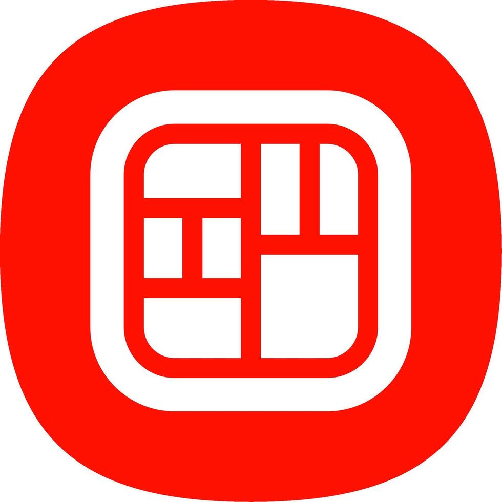 Layout Glyph Curve Icon vector