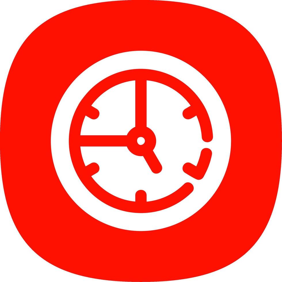 hora glifo curva icono vector