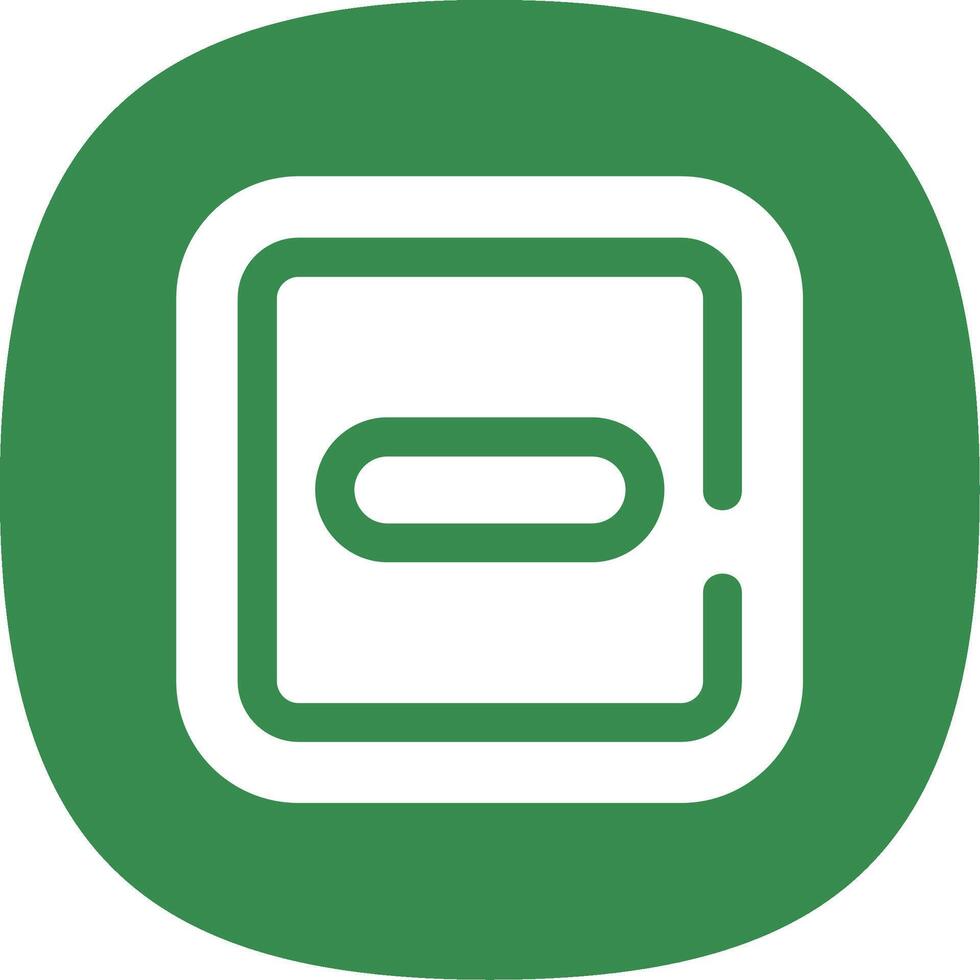 Minus Glyph Curve Icon vector