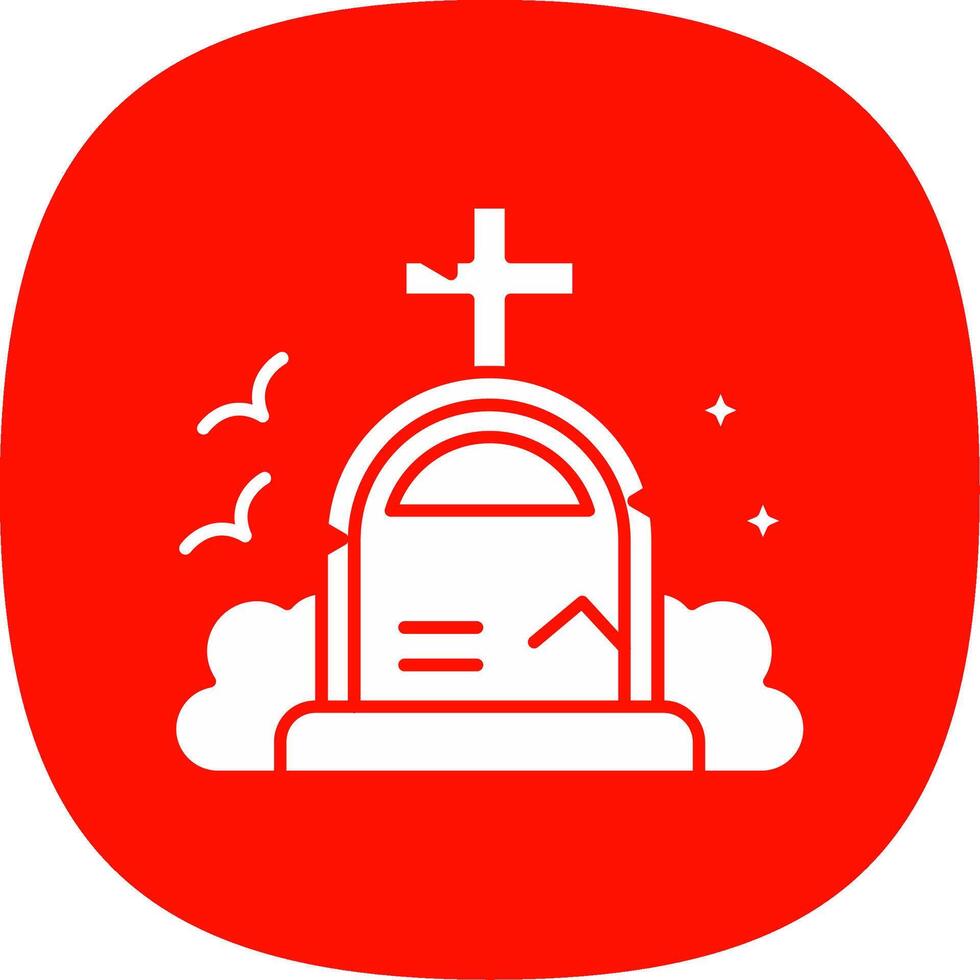 Grave Glyph Curve Icon vector