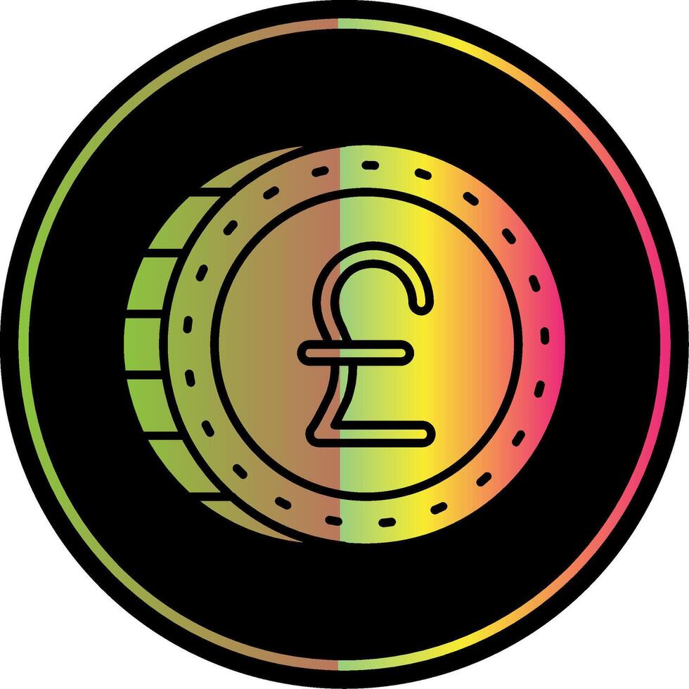 Pound Glyph Due Color Icon vector