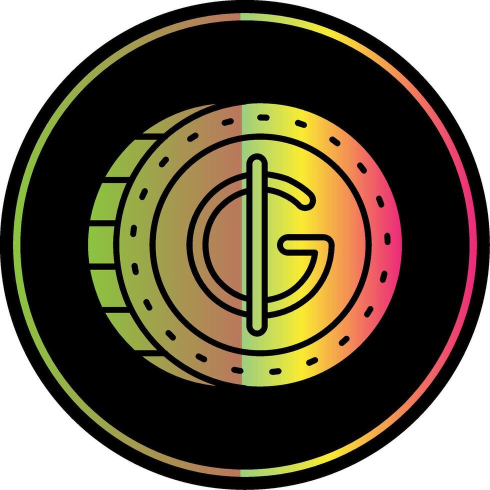 Guarani Glyph Due Color Icon vector