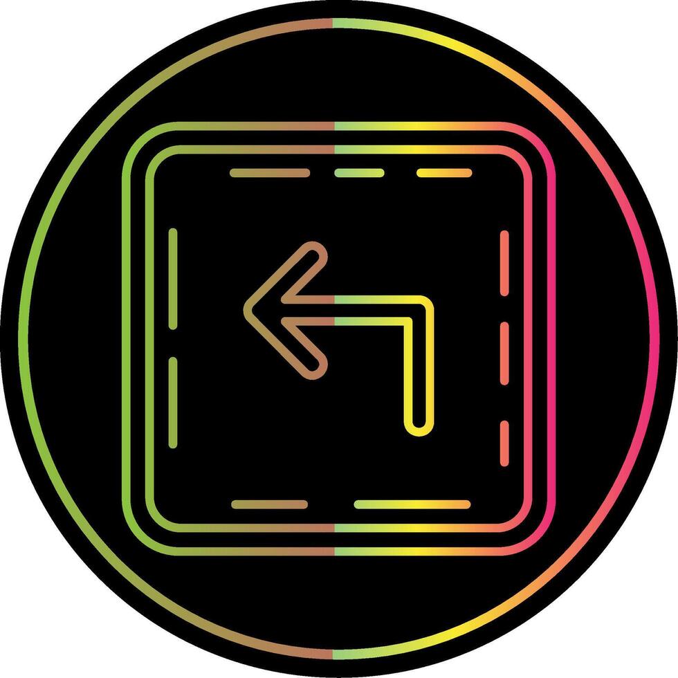 Turn Line Gradient Due Color Icon vector
