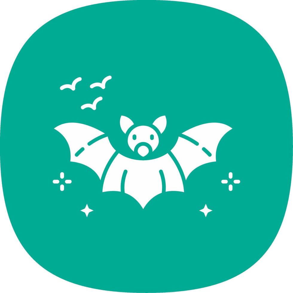 Bat Glyph Curve Icon vector