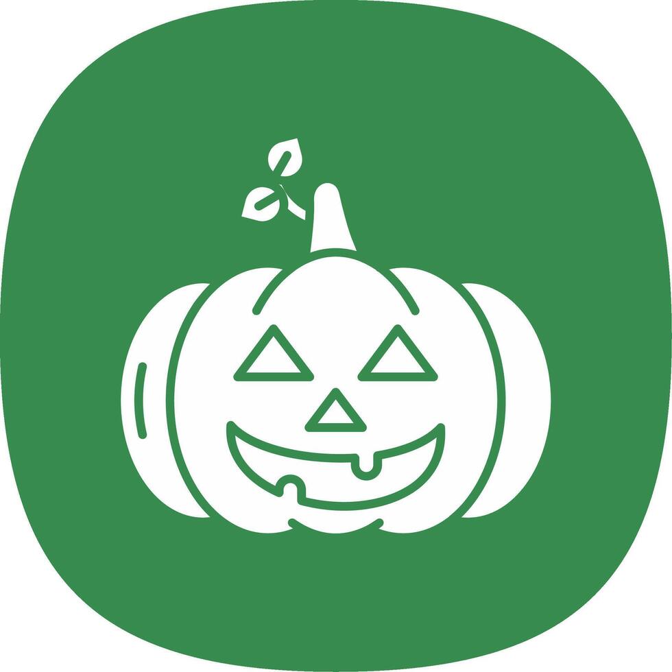 Pumpkin Glyph Curve Icon vector