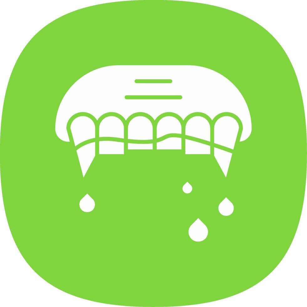 Teeth Glyph Curve Icon vector