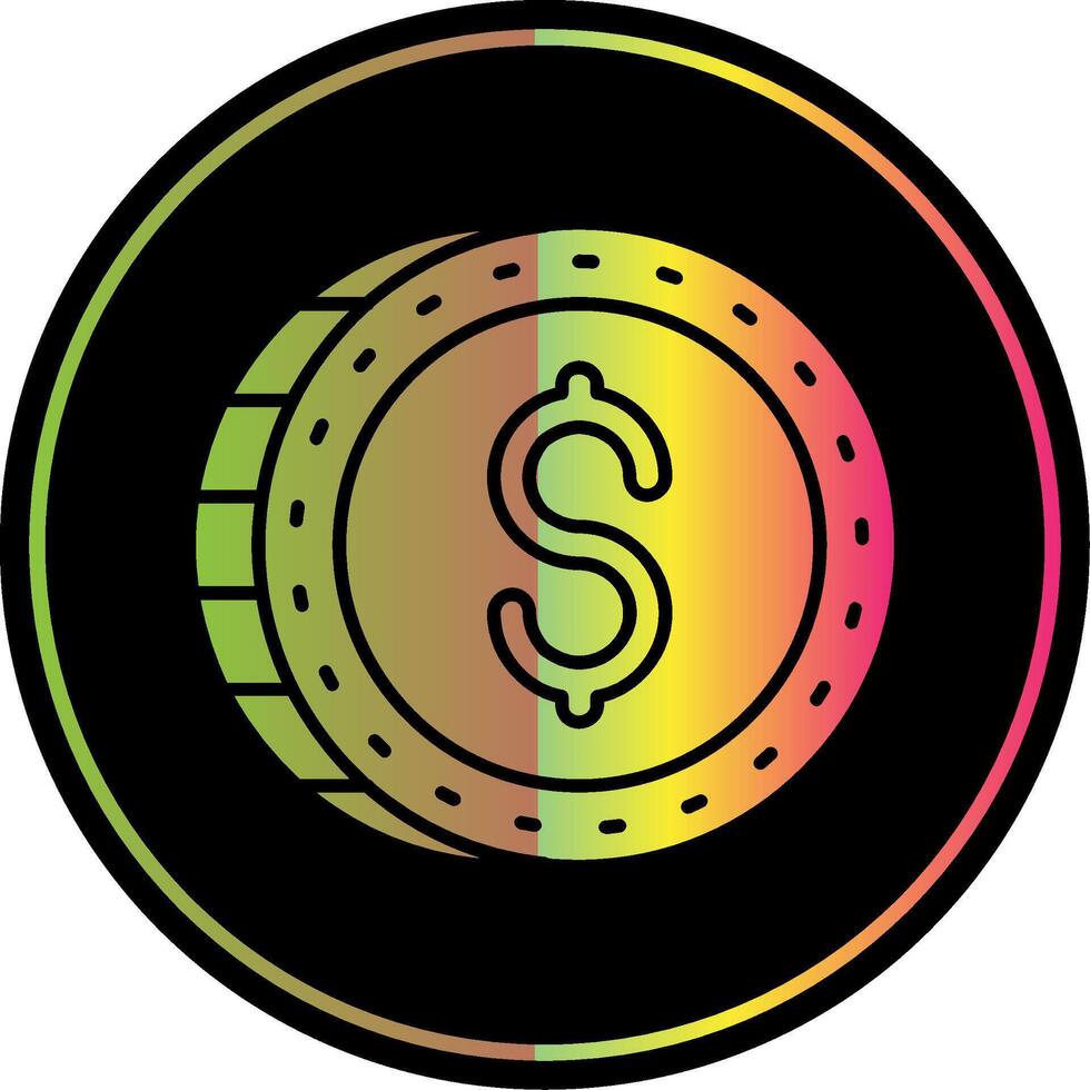 Dollar Glyph Due Color Icon vector