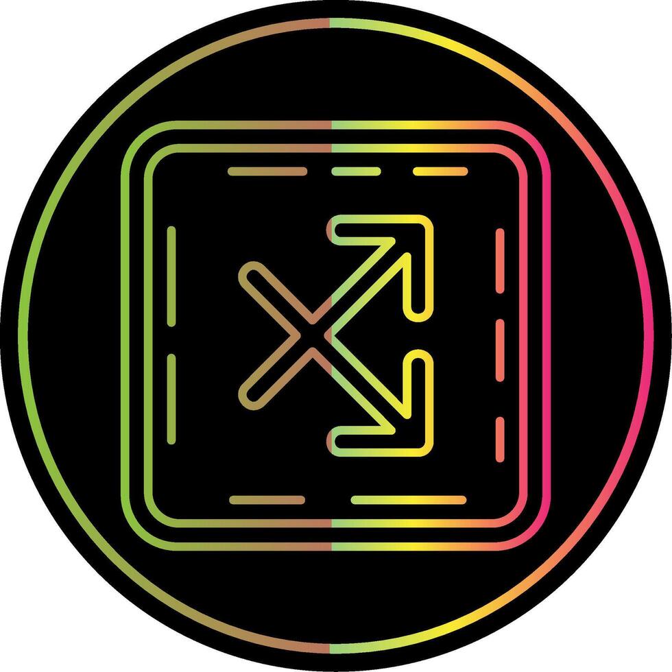 Intersect Line Gradient Due Color Icon vector