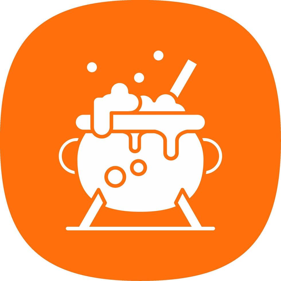 Cauldron Glyph Curve Icon vector